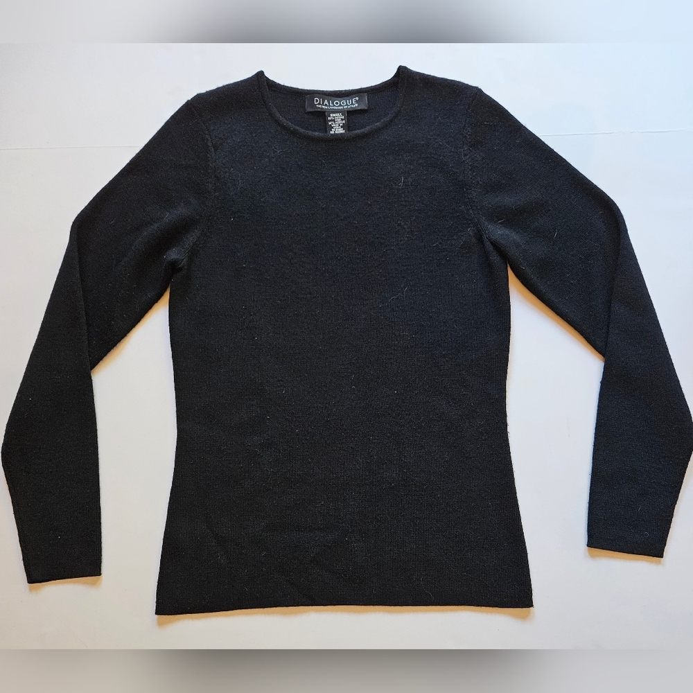 Dialogue, ribbed, black, long sleeve sweater.  Size S